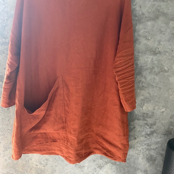 Elizabeth Suzann Harper Single Front Pocket Tunic Linen OSM - Picture 3 of 8